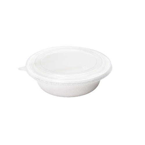 Disposable paper bowl, environmentally friendly and biodegradable packaging bowl, instant noodle bowl, household commercial round tableware with lid, salad bowl