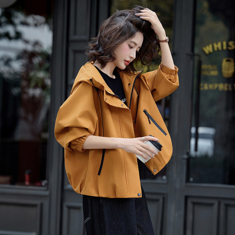Hooded Jacket Women's Autum 2025 New Loose Casual Short Jacket Top N25861