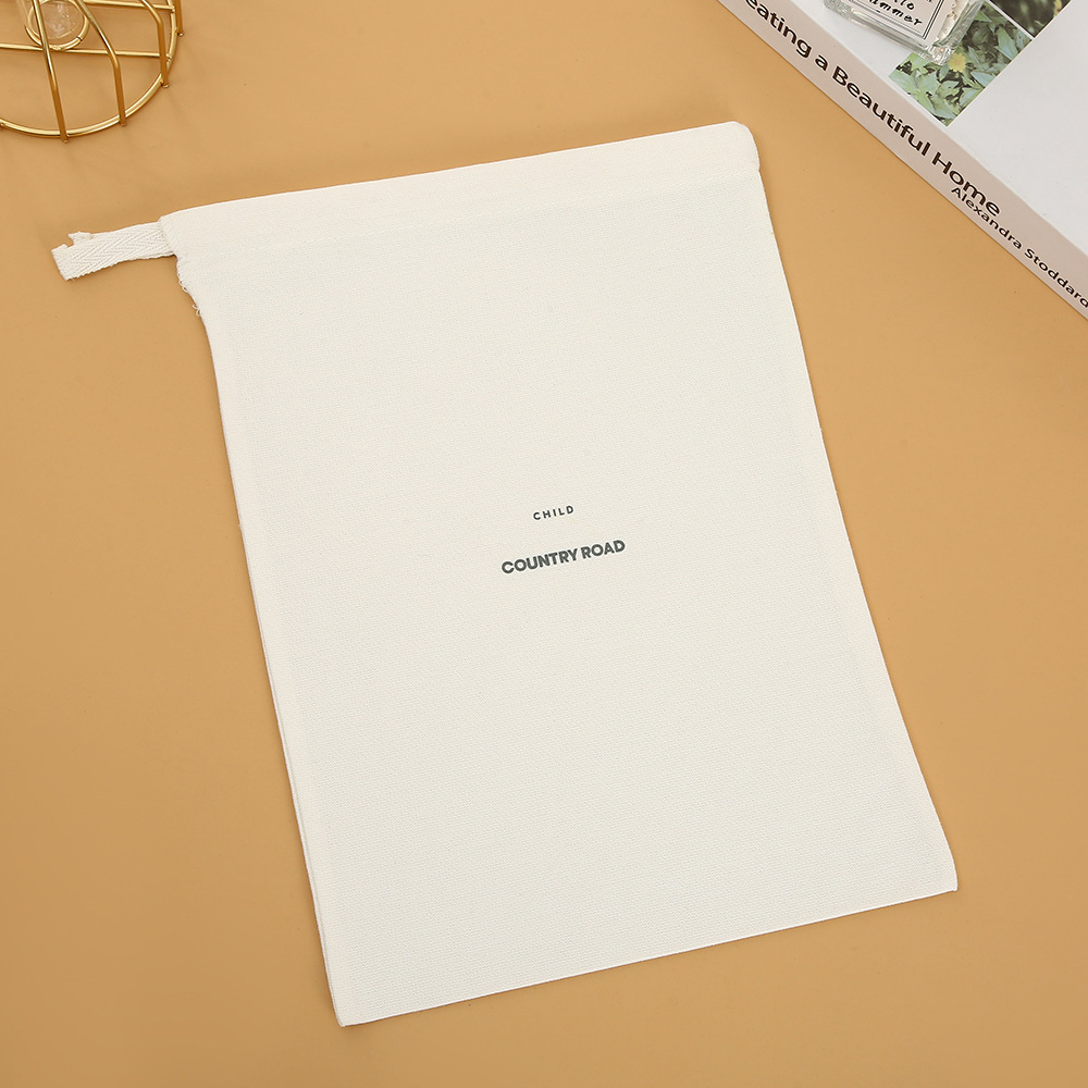 厂家批发纯棉抽绳束口袋旅行分装鞋子棉布袋空白印花棉布收纳袋