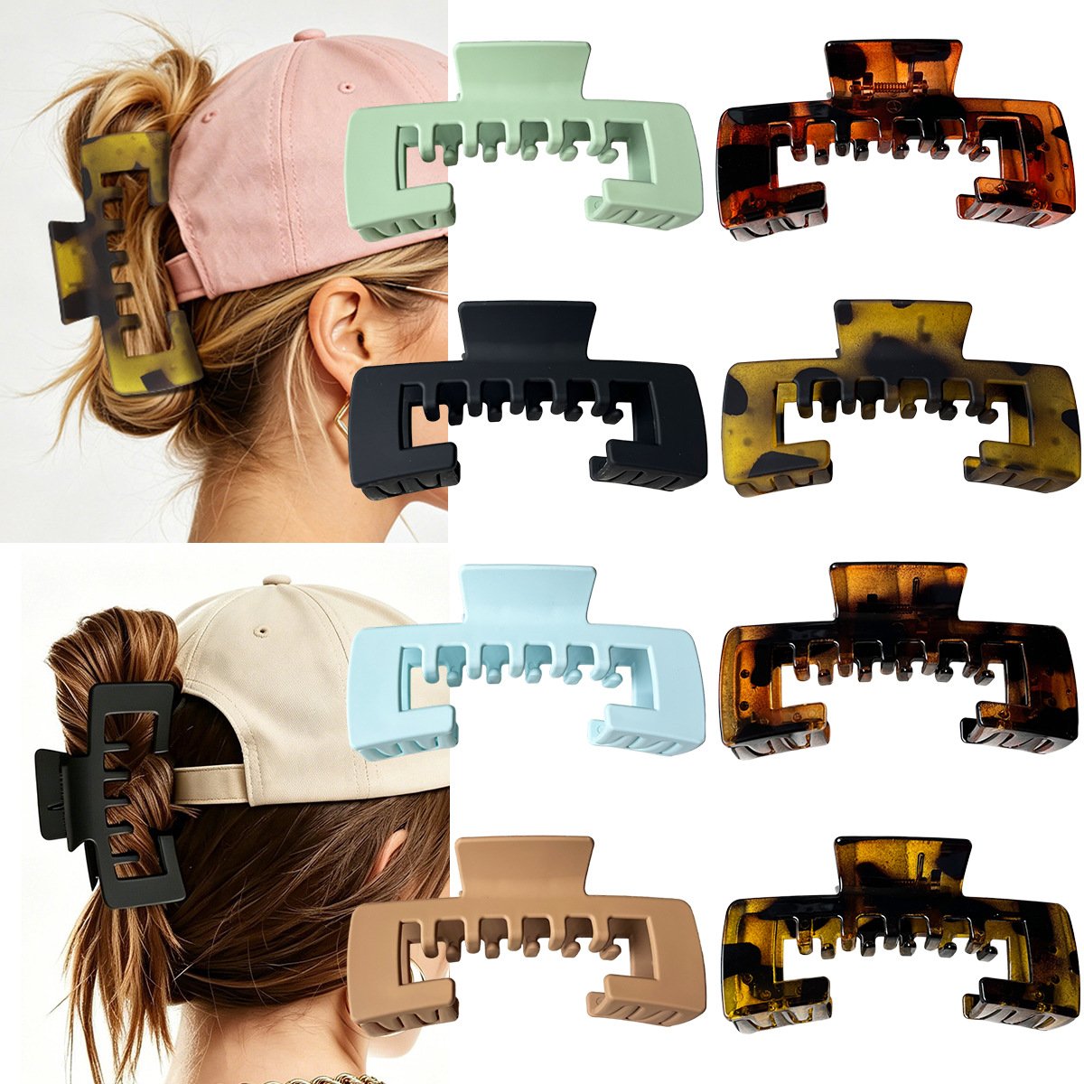 2026PC clip de cabello de textura gas clip de cabello nuevo clip sombrero mujer cabeza detrás de la cabeza transfronteriza grande otro