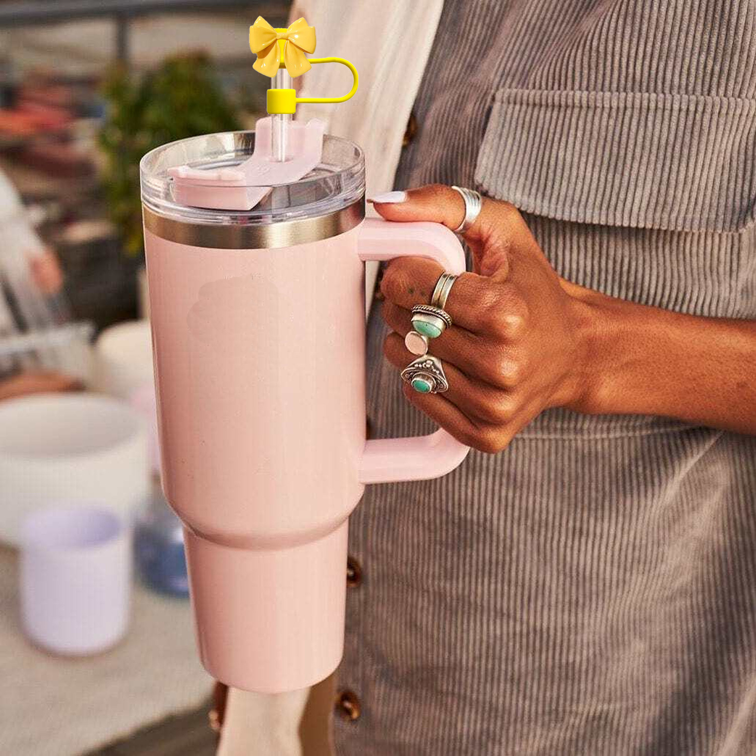 Venta caliente stanley Cup Accesorios Cubierta de pajita de silicona Cubierta de pajita Cubierta de pajita Cubierta antipolvo Adapta calibre 10mm