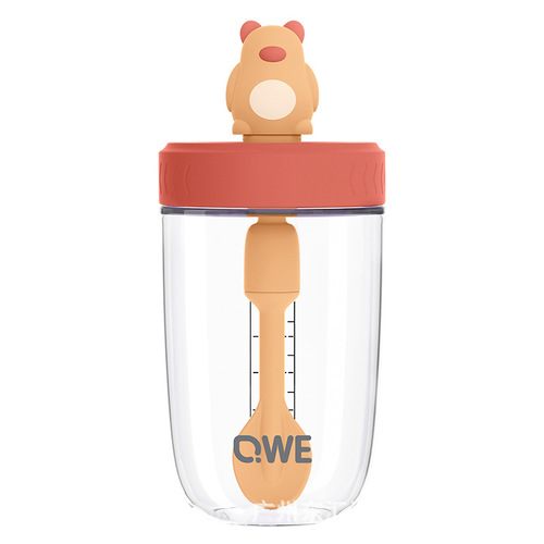 Highly attractive, portable, shatter-resistant children's Tritan milk cup with measuring scale and straw—wholesale baby stirring & shaking water bottle