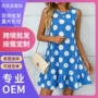 印花宽松无袖波点连衣裙