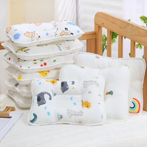 Factory Wholesale Newborn Shaping Pillow Washable Cotton Gauze Comfortable Anti-Tilting Baby Pillow Dropshipping