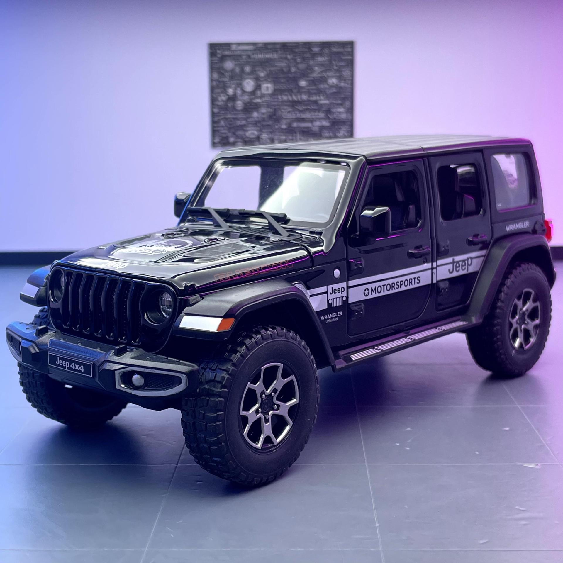 Jiaye simulación modelo de coche de aleación 1:22 Pastor jeep Tire hacia atrás vehículo todoterreno con sonido y luz modelo de coche de juguete adornos