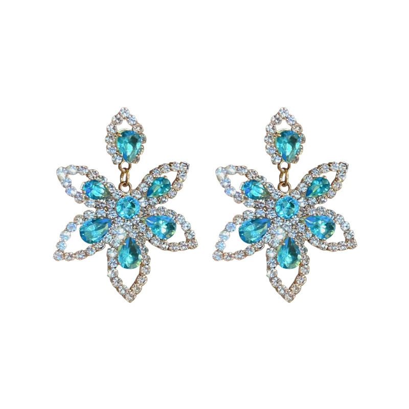 Серебряная игла, цирконий, модные серьги, цветочные, европейский стиль, яркий броский стиль, высокое качество, стиль легкой роскоши