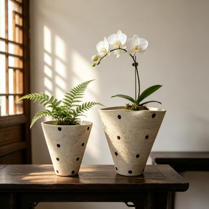 Jingdezhen high-temperature ceramic flower pot, wabi-sabi style, for desktop potted plants, green plants, phalaenopsis, succulents, vintage flower vessel wholesale Jingdezhen high-temperature ceramic flower pot, wabi-sabi style, for desktop potted plants, green plants, phalaenopsis, succulents, vintage flower vessel wholesale
