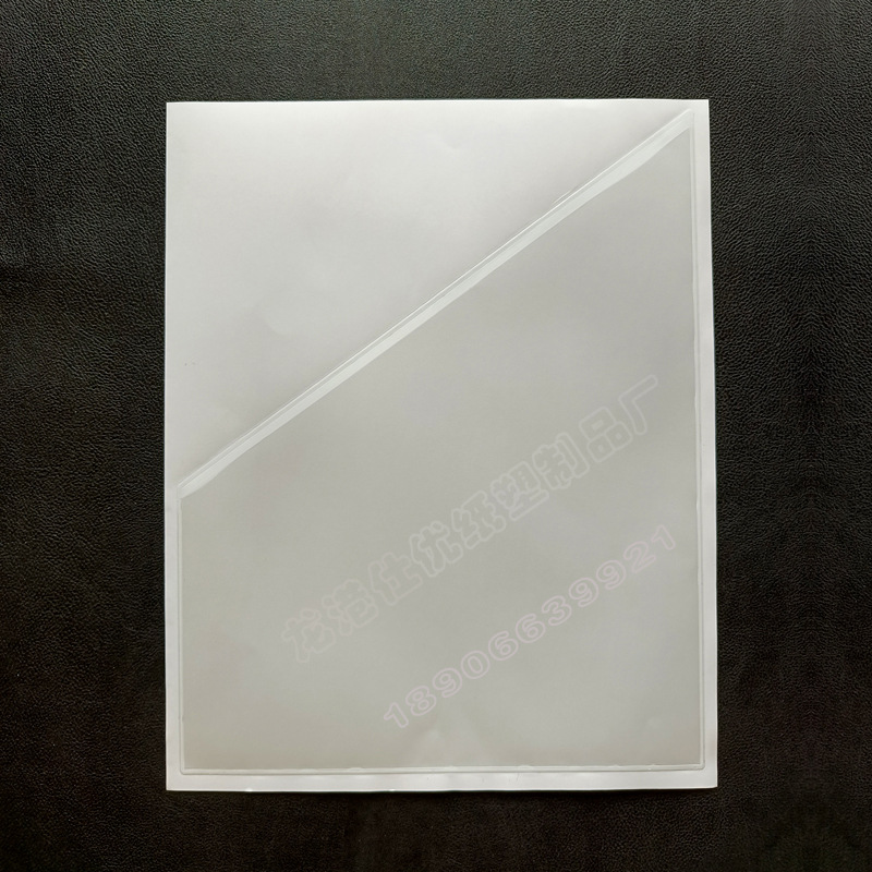 Procesamiento de todo tipo de bolsa adhesiva esmerilada textura transparente bolsa de etiqueta adhesiva impermeable cubierta de la tarjeta adhesiva al por mayor