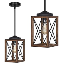 吊灯吧台灯餐厅爆款楼梯具笼子亚马逊复古厨房工业可调节乡村美式