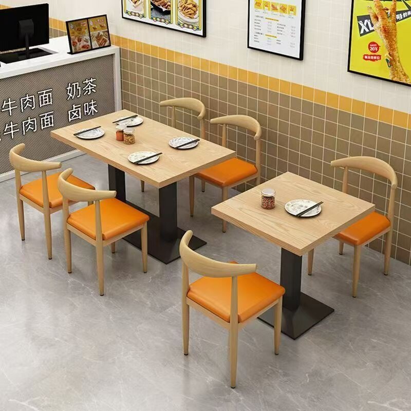Milk tea table and chairs, barbecue breakfast dining table and chair set, restaurant table, commercial economical snack and noodle shop table and chairs