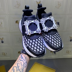 Water Diamond Buckle Casual Sneakers Breathable White Platform Shoes Thick Sole White Shoes Women's RV Water Diamond Square Buckle Sports Shoes