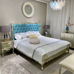 双人床主卧1米8美式复古美克art高级感设计师中古风法式卧室大床