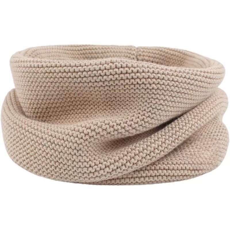 New Pure Cotton Knitted Scarf for 1-6 Years Old Baby Soft Warm Skin-friendly All-match Solid Color Scarf for Autumn and Winter