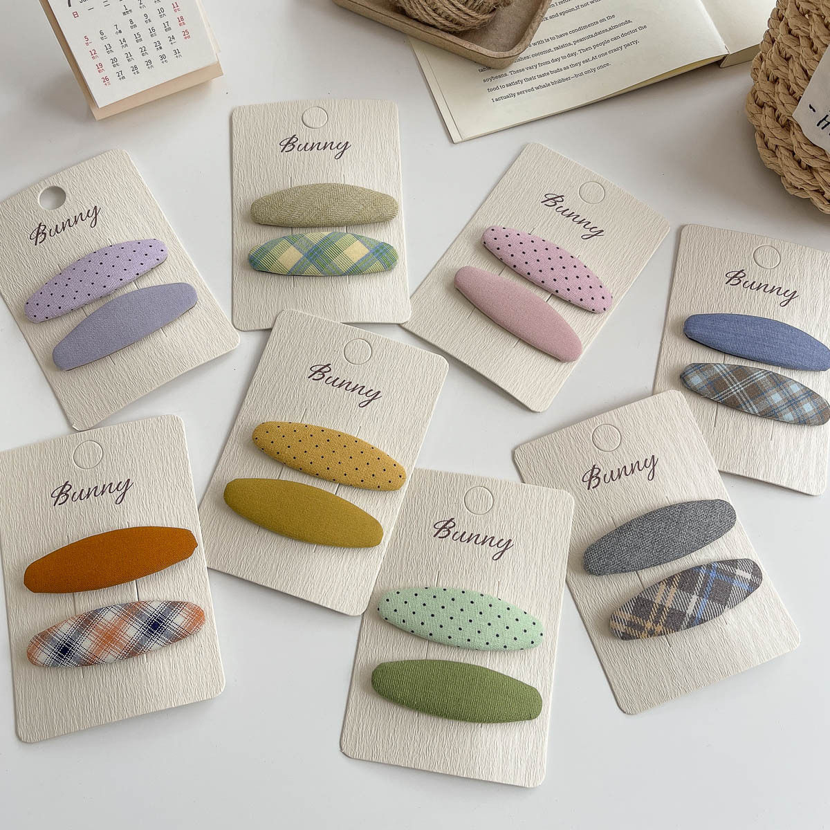 Korean-style Ins Fabric Children's Hair Clips For Girls, Polka Dot...