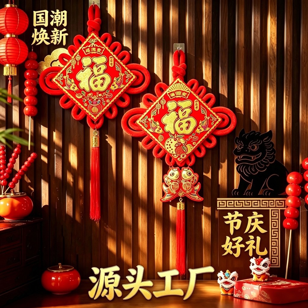 厂家批发新款中国结挂件福字春节挂饰年货节日活动礼品喜庆装饰品