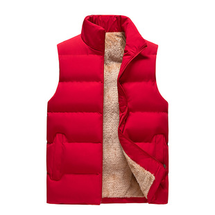 Lamb Down Men's Down Cotton Vest Clip Exterior Wear Winter Thickened Warm Sleeveless Large Size Vest Flush Waistcoat