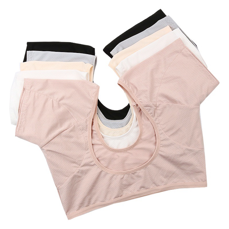 SY32-6 transfronteriza axila almohadilla absorbente del sudor Chaleco de malla de secado rápido manga corta transpirable que absorbe el sudor anti-sudor leche de malla de seda