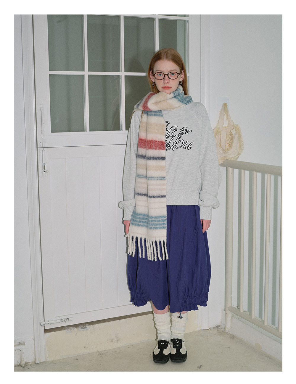 Der 2023 neue Saturn-Streifen aus Wollmischung des britischen Designers für den warmen Herbst- und Winterschal für Damen_voghion.com