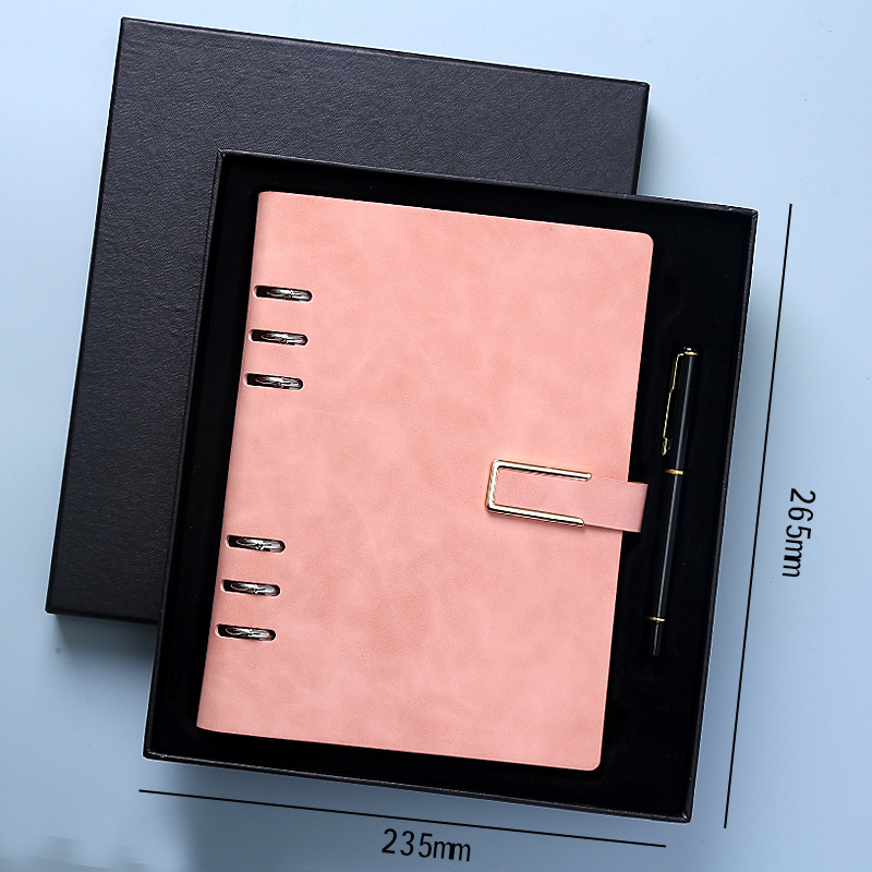 Caja de regalo de cuaderno de folga personalizada logoa5 cuaderno de folga desmontable b5 cuaderno de notas de negocios