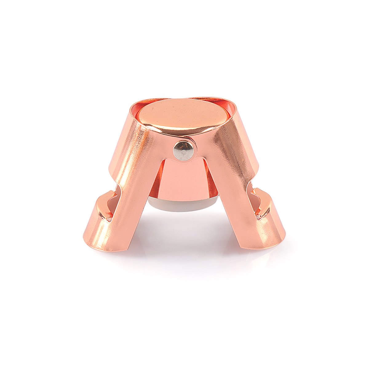 전기 도금된 로즈 골드 스테인레스 스틸 샴페인 스토퍼 - 짧은 캡