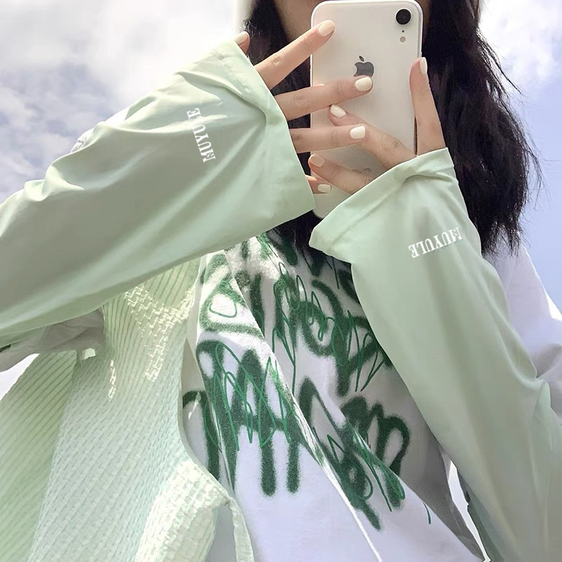 Summer Ice Sleeve Women's Loose Sun Protection Hand Sleeve Exlarge Sun Protection Ice Silk Sleeve Riding Driving Breathable Thin Dual-Use Sleeve