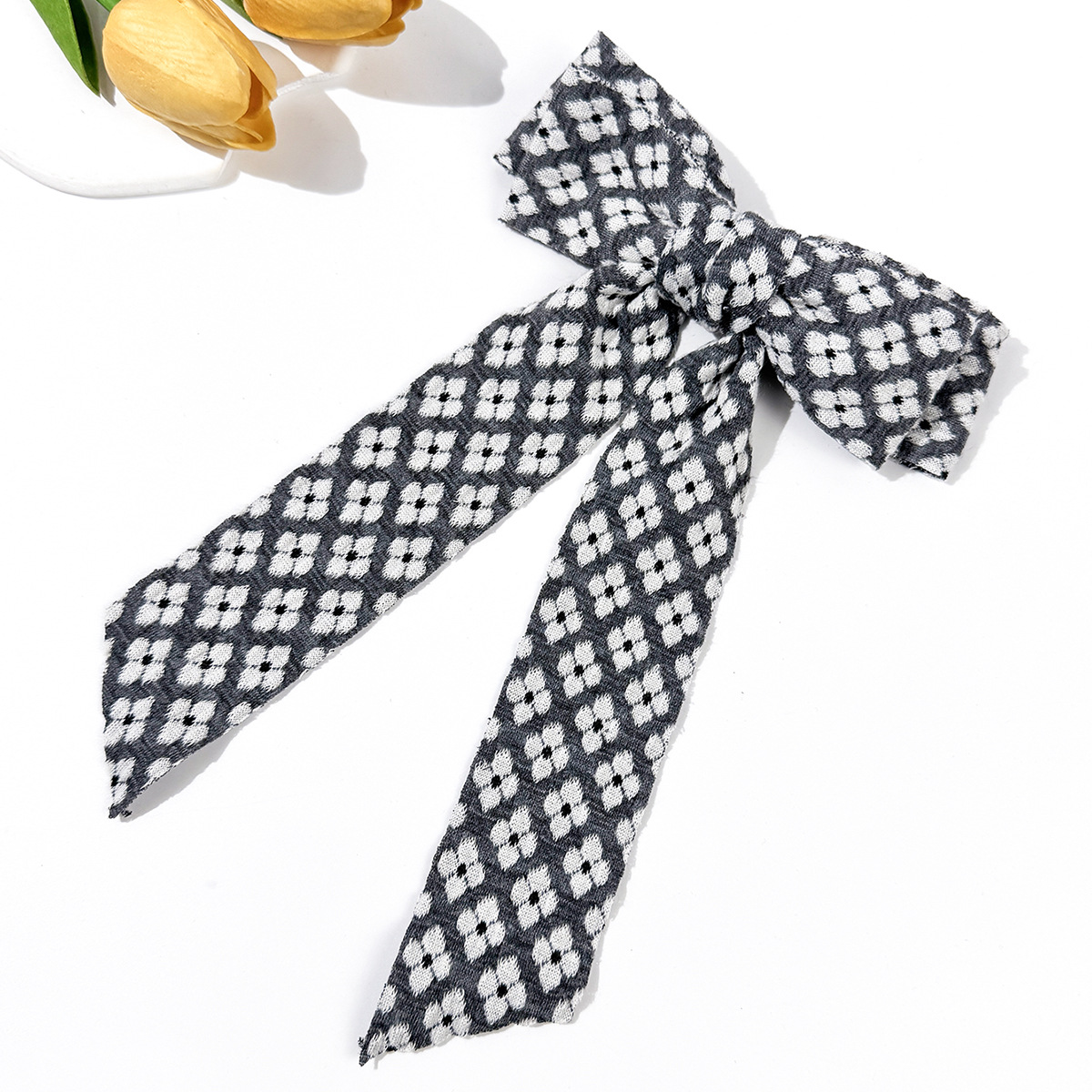 1 Piece Quantity Fabric Material Ditsy Floral, Bow Knot Pattern Floral Bow Hair Clip For Women French Retro Art Back Of Head Top Clip Hair Accessory