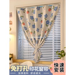 免打孔遮光窗帘新款浴室小窗户简易遮挡布卫生间出租房安装