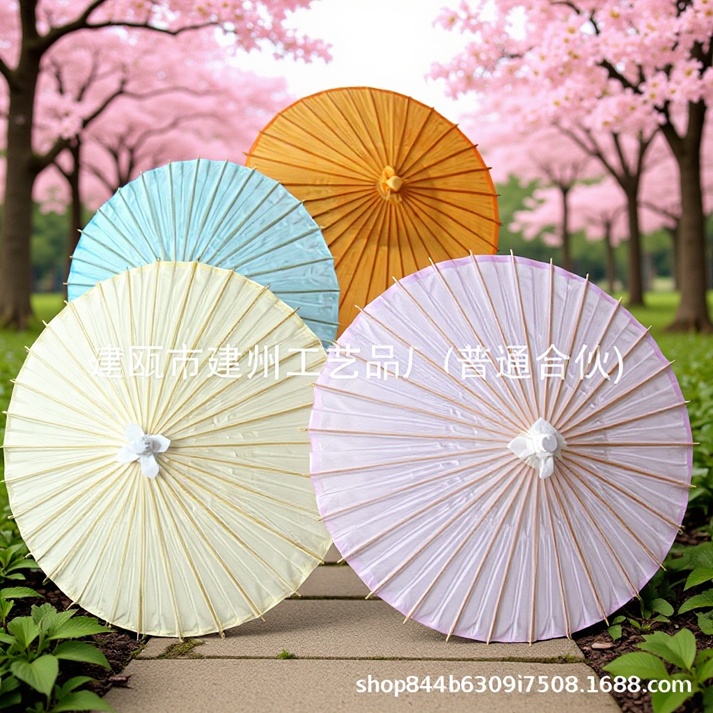 Handmade Paper Umbrellas with Bamboo and Wood Frames, Decorative Sun Umbrellas, Ceiling Hanging Decorations for Shopping Malls and Classrooms, Square Dance Props, Children's Performance Props