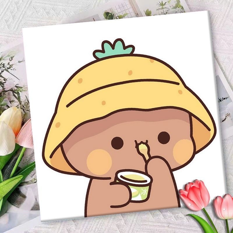 かわいいバターベアDIYデジタル油絵漫画手描きぬりえ装飾画夜市屋台手作り|undefined