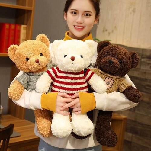 Teddy Bear Little Bear Doll Children's Pillow Cloth Doll Grabber Doll Gift Plush Toy Gift Floor Push Doll