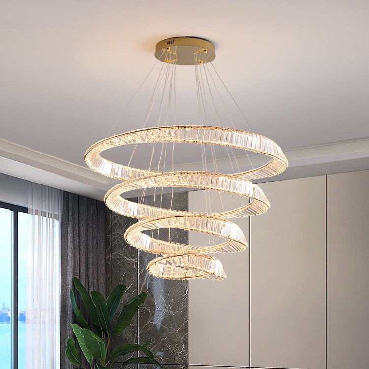 Hardware de cristal chandelier oro superior cristal moderno atmósfera sala de estar galvanizado simple comedor chandelier estilo dormitorio