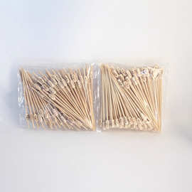 出头平头腰鼓一次性水果签竹签签刻花烫花牙签汉堡点一件代发袋装