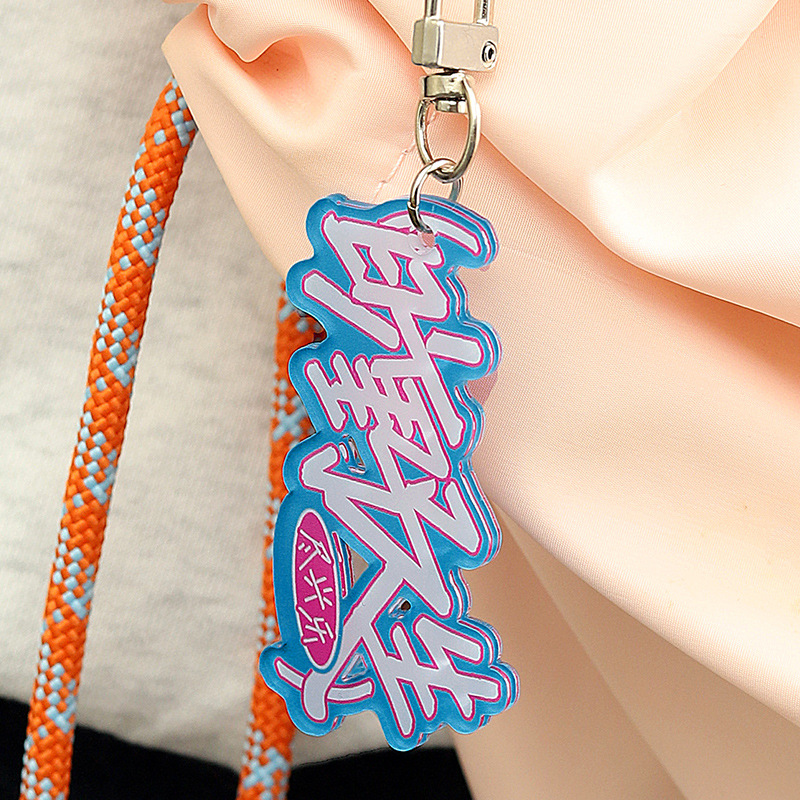 La carta de los amantes del texto de color colgante acrílico de la vida es la serie de la mejor manera para decorar la bolsa de llaves