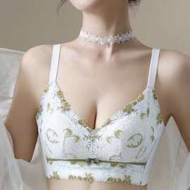 婷婷9100#立体罩杯34-38人参温变厚B杯聚拢集中五排扣尾货内衣批