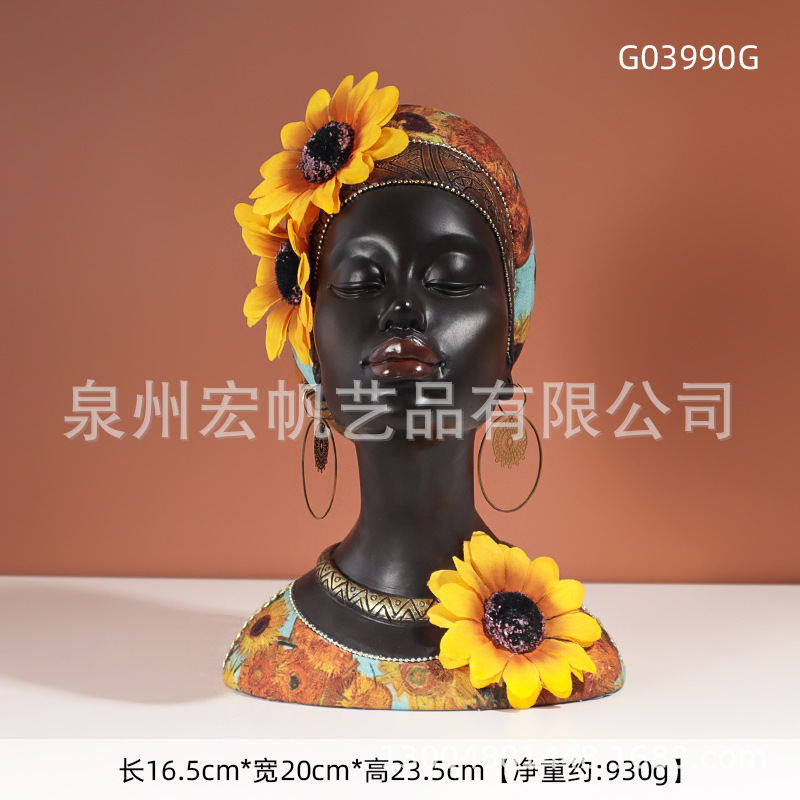 Tribus africanas exóticas decoraciones vestibulares decoración del hogar creativa mujer negra decoraciones retro