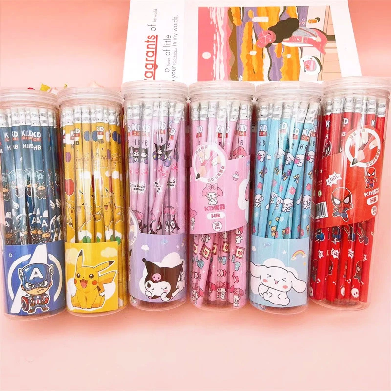 Учащиеся начальной школы HB карандаш мультфильм Kulomi Yugui собака бочка карандаши 30 деревянных карандашей для детей детского сада