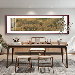Qingming Riverside Scene Hanging Painting, Fuchun Mountain Residence Painting, Living Room Decorative Painting, Background Wall, Chinese Painting, Landscape Painting, Famous Painting, Mural