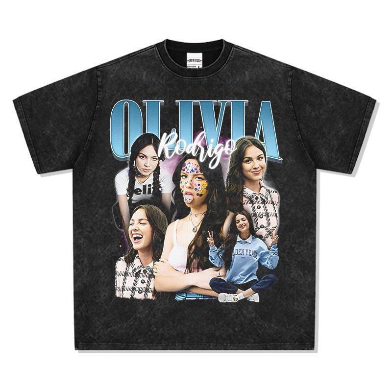 Olivia Rodrigo SOUR Olivia Rodrigoya Printed American Hip Hop Short Sleeve Tee