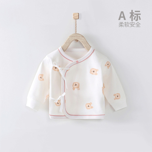 0~3 months newborn baby top pure cotton boneless unisex baby clothes autumn new arrival half-sleeve shirt