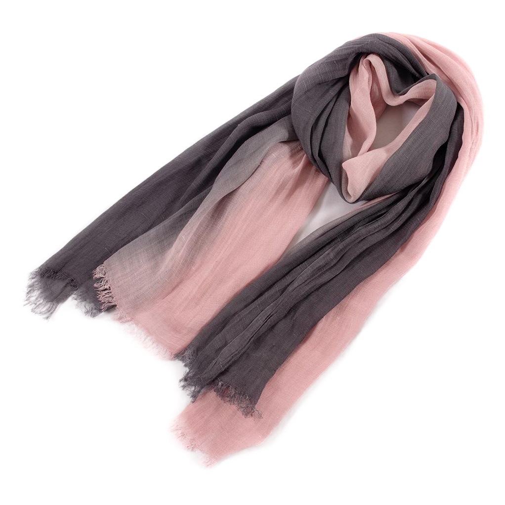 2026 Spring and Autumn Two-Tone Patchwork Scarf for Women, Korean Style, Easy to Match, Mid-Length Cotton and Linen Jacquard with Tassel Decoration, Wholesale