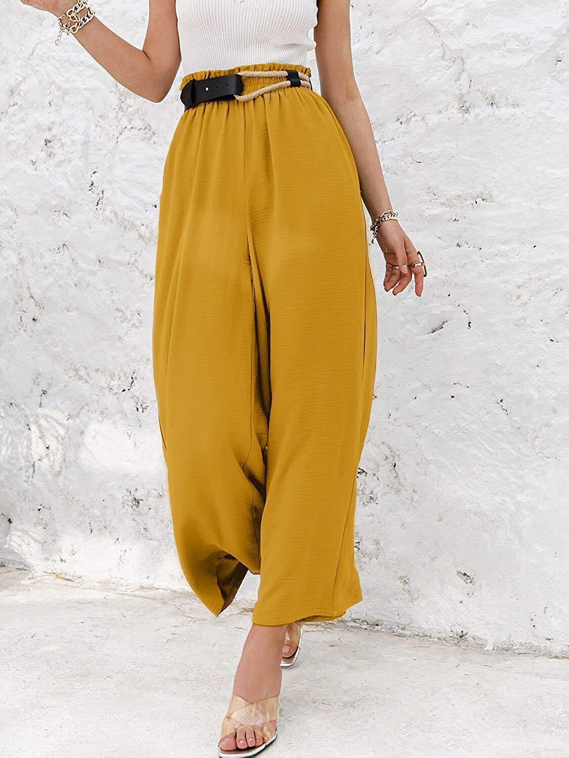 Women's Daily Simple Style Solid Color Ankle-length Pleated Wide Leg Pants display picture 42