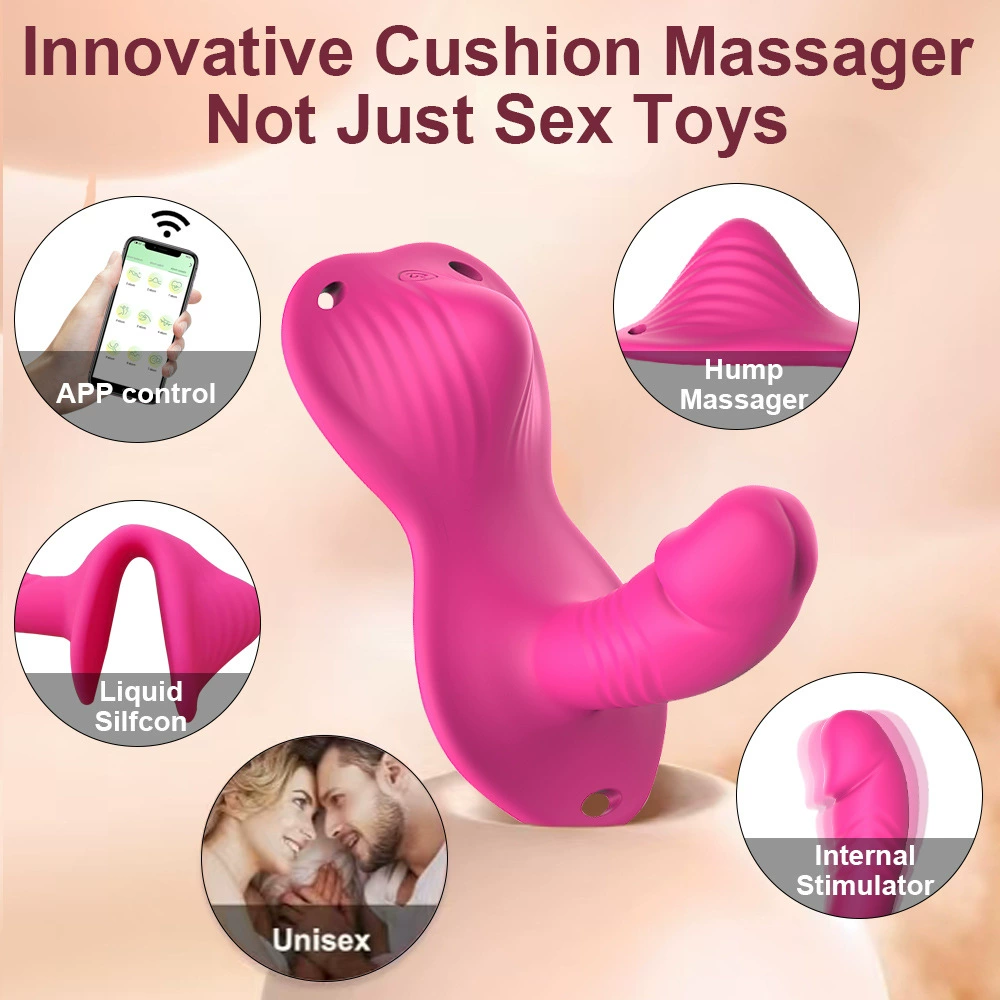 New wearable vibrating stick double vibration cushion penis APP + remote control invisible wearable masturbation device adult sex toys