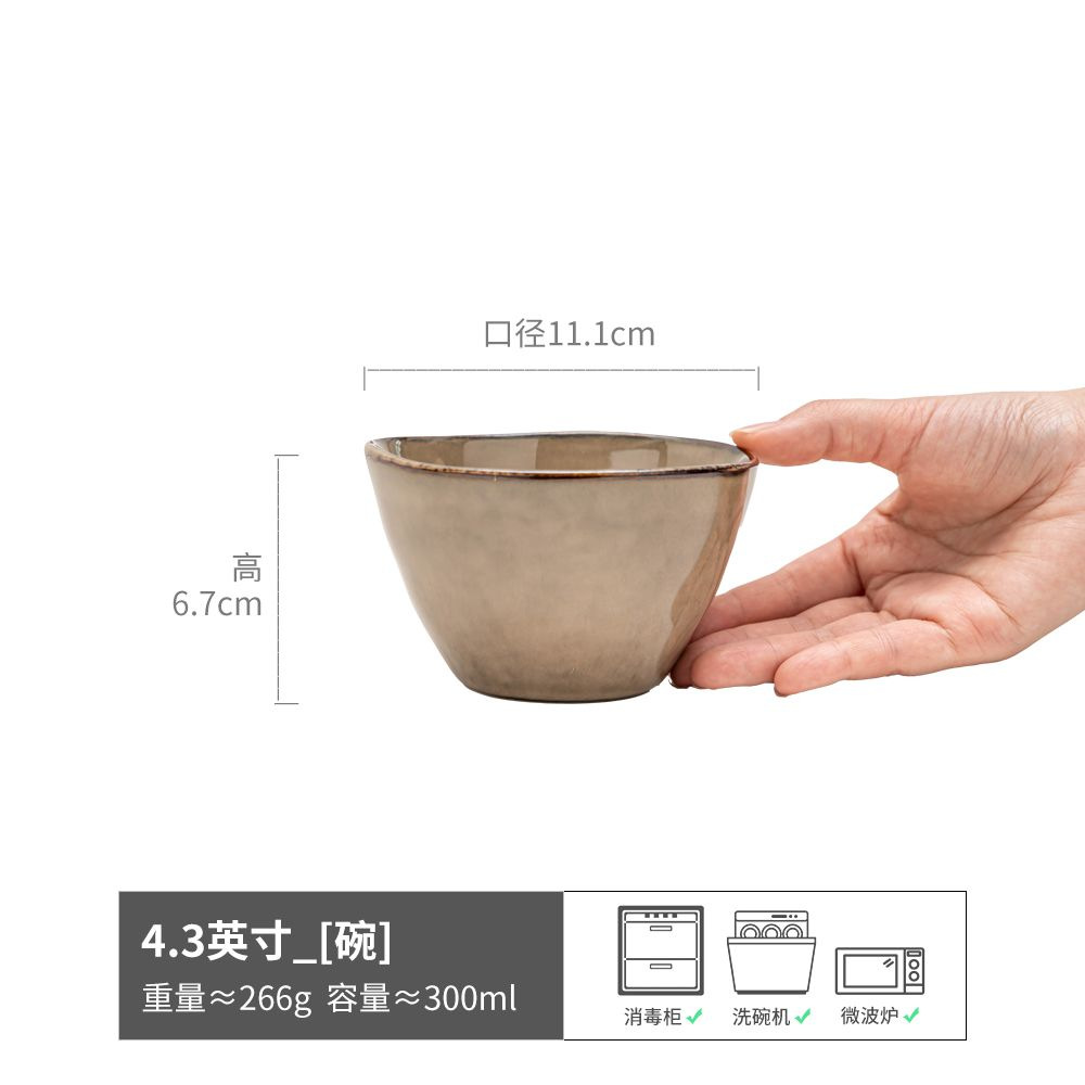 Tazón de arroz retro, tazón de fideos, tazón de vajilla de alto valor facial, tazón de cerámica, tazón de fideos doméstico, tazón de sopa, tazón de Douga, tazón pequeño al por mayor