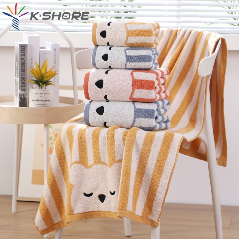 Gold Bath Towel S3131WH Twistless Craft Soft Fluffy Embroidered Cute Bear Cartoon Bath Towel Household Absorbent Gold Bath Towel S3131WH Twistless Craft Soft Fluffy Embroidered Cute Bear Cartoon Bath Towel Household Absorbent