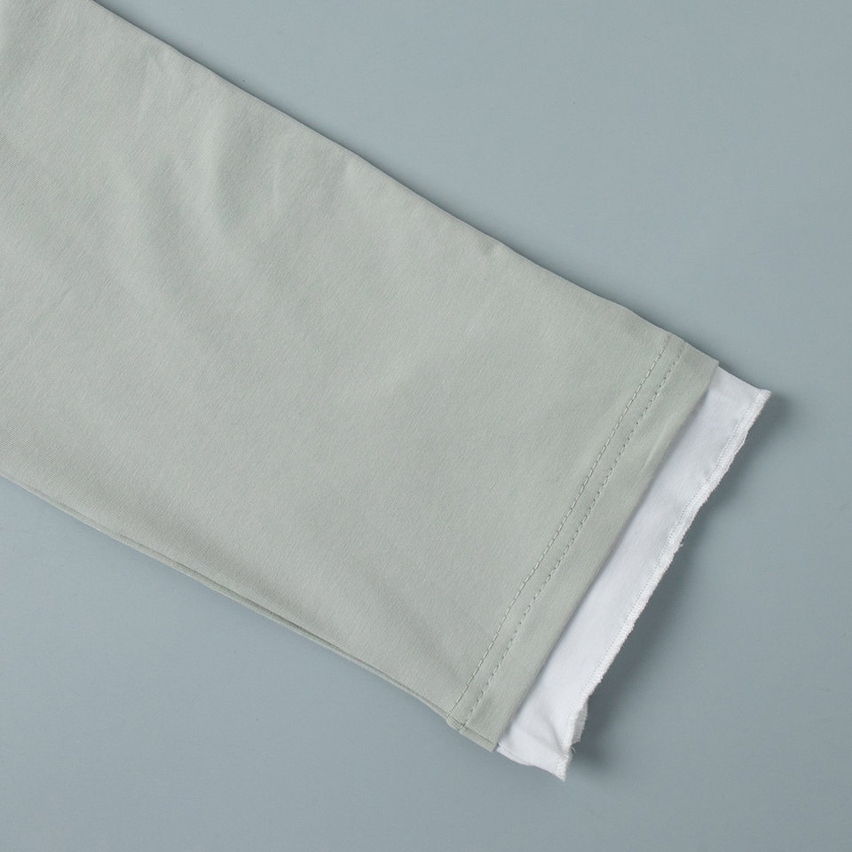 Bộ đồ ngủ dài tay dài quần giả hai mảnh phong cách Âu Mỹ, áo cardigan mặc nhà — Xanh lá cây chi tiết 10