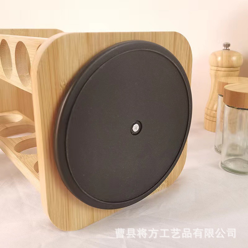 Especiero Giratorio Multicapa de Madera Sin Perforación para Cocina