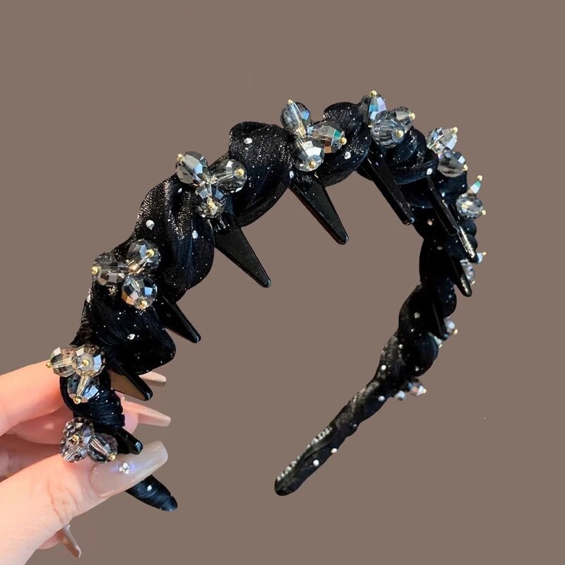 2026 New Model Crystal Light Luxury Fluffy Style Hairband with Toothed Comb and Non-Slip Design Hair Accessory Headband 2026 New Model Crystal Light Luxury Fluffy Style Hairband with Toothed Comb and Non-Slip Design Hair Accessory Headband