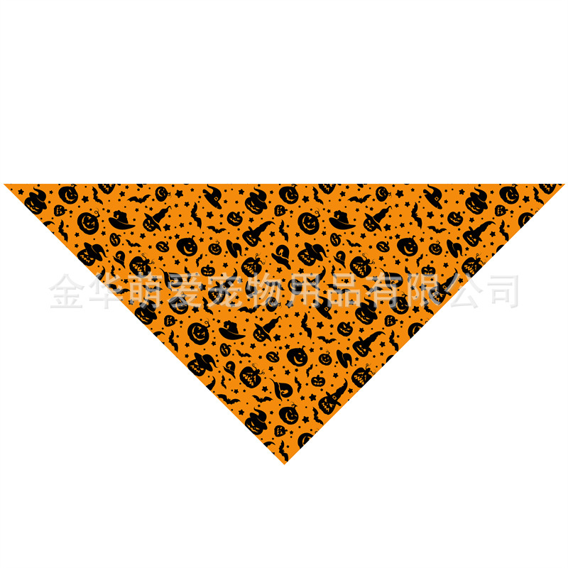 Venta directa de fábrica nueva toalla de saliva para mascotas de Halloween toalla triangular para mascotas babero para perros toalla de saliva para perros puede hacer pedidos
