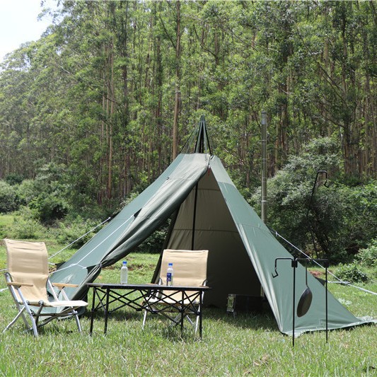 Hera verde refugio al aire libre pirámide tienda Torre toldo supervivencia equipo salvaje simple tienda