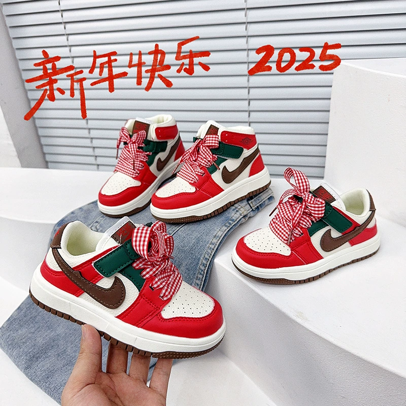 Air Jordan, высокие кроссовки, универсальные низкие красные кеды для отдыха для мальчиков, мягкая подошва
